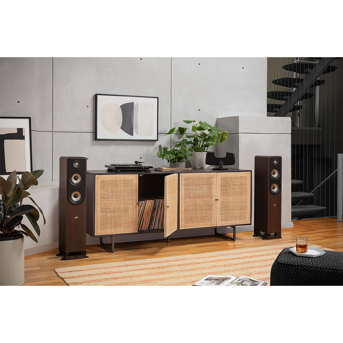 Polk Audio Signature Elite ES50 Floorstanding Speaker Cable Bundle (Walnut)