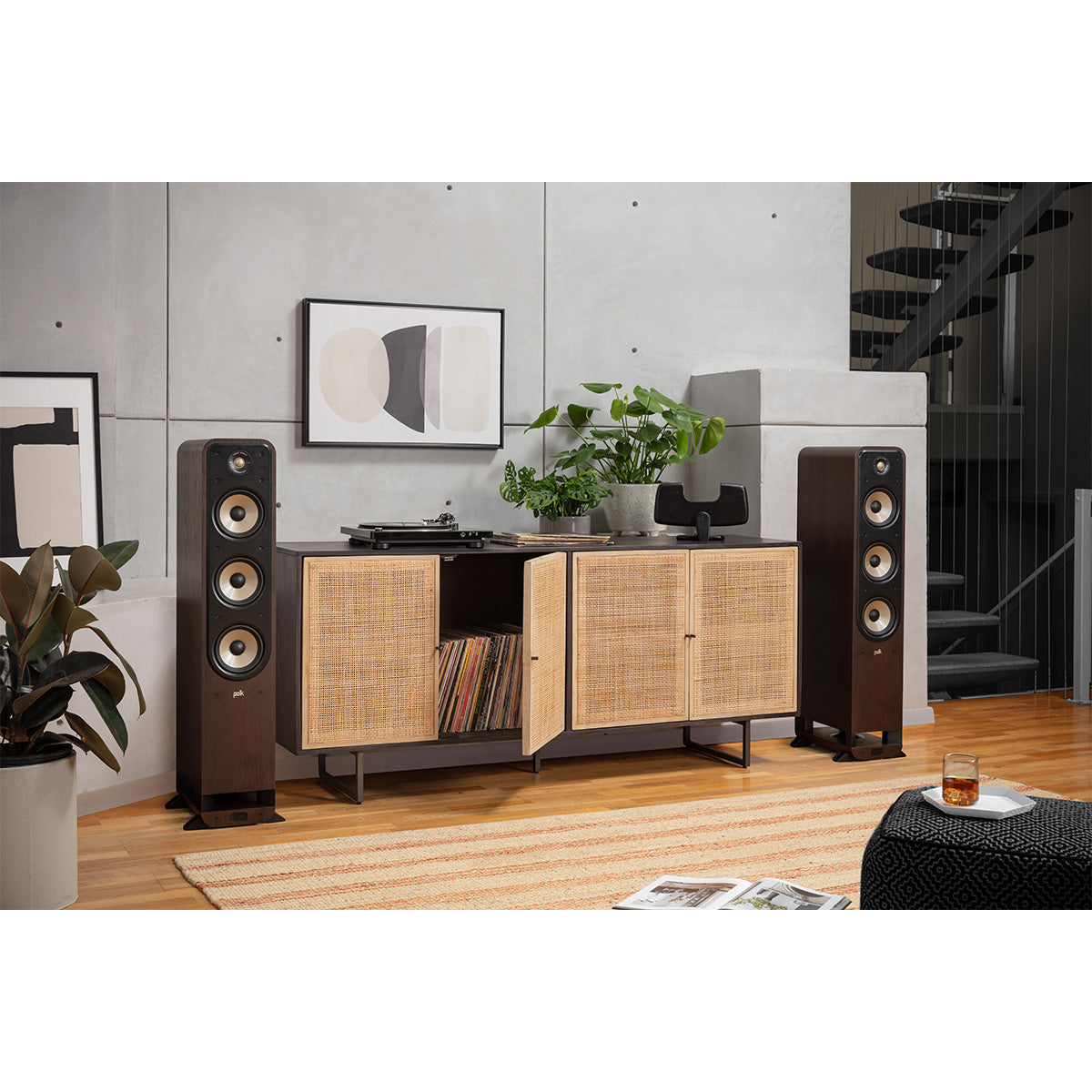 Polk Audio Signature Elite ES60 Floorstanding Speaker Cable Bundle (Walnut)