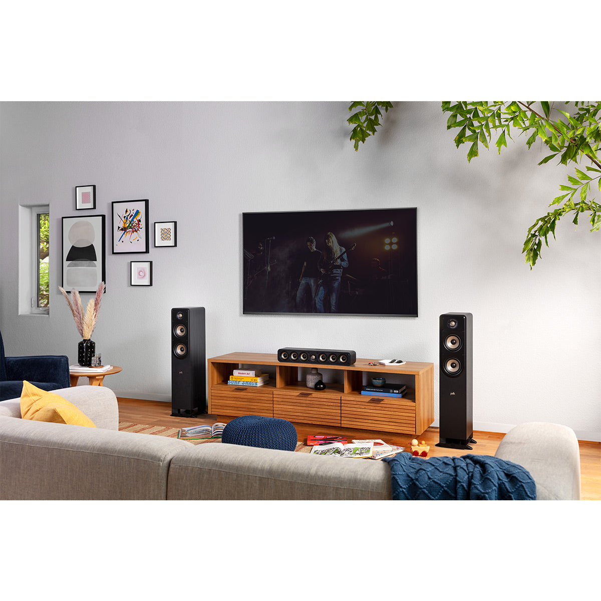Polk Audio Signature Elite ES35 Center Channel Speaker Cable Bundle (Black)