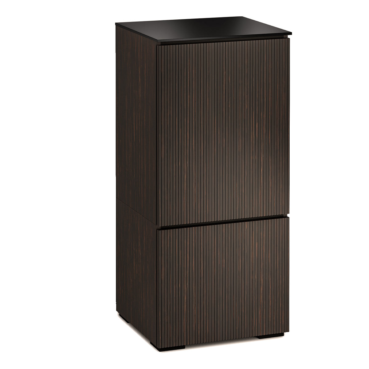 Salamander Designs Chameleon Collection Manhattan 617 AV Cabinet (Maro Ebony Doors and Sides, Black Glass Top)