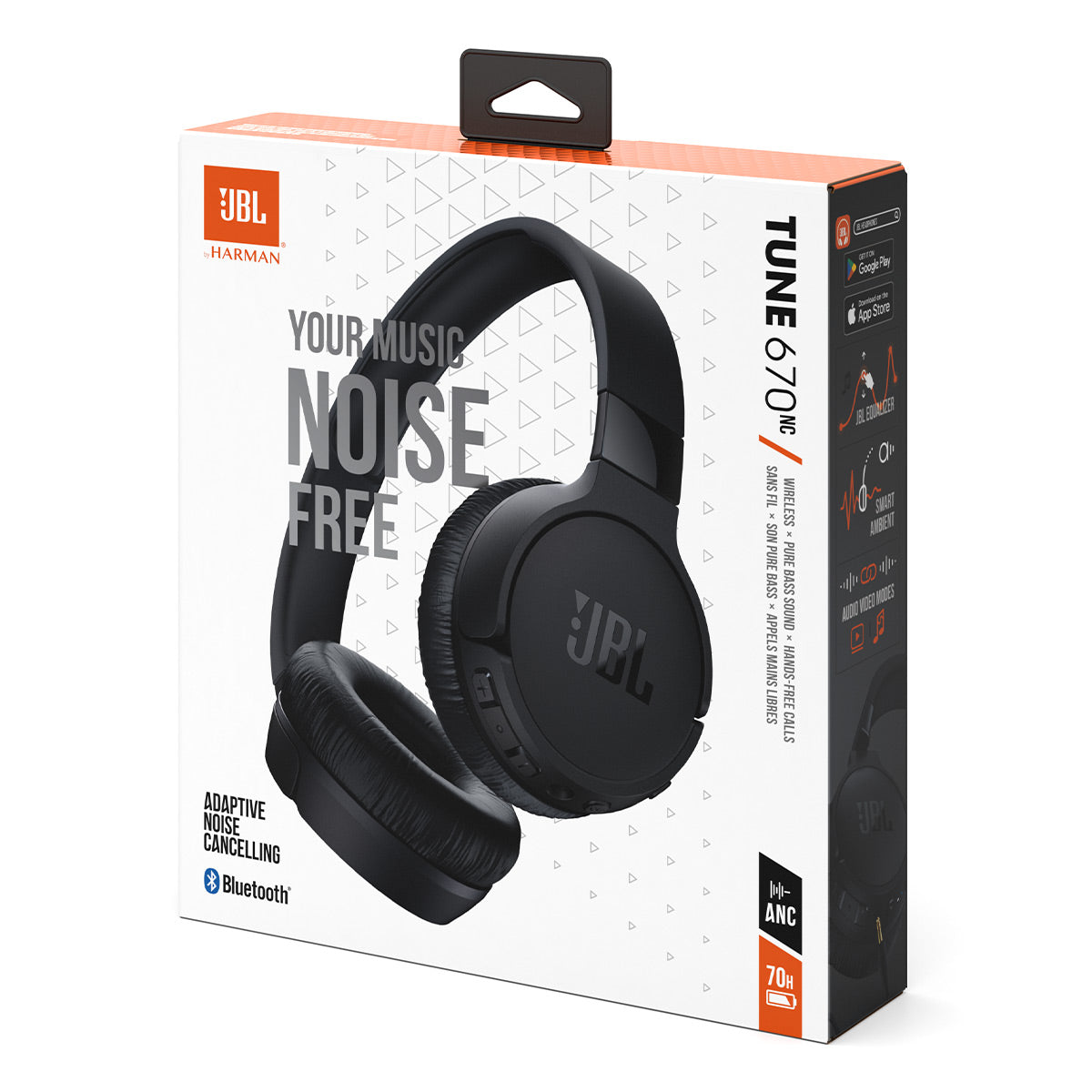 JBL Tune 670NC Wireless On-Ear Adaptive Noise Cancelling Headphones (Black)