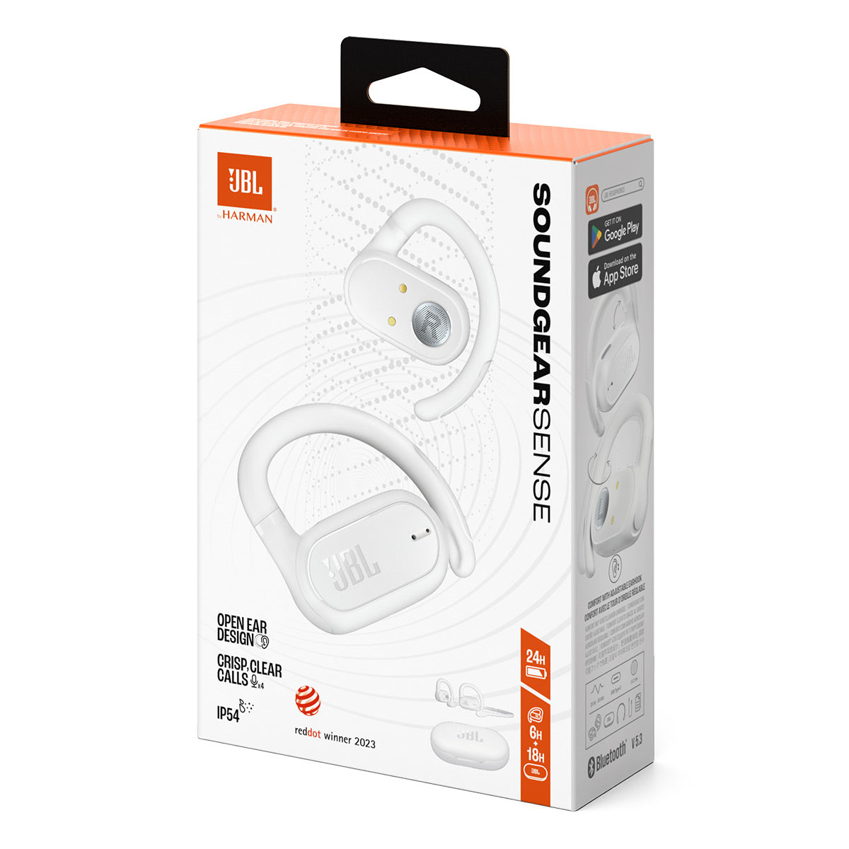JBL Soundgear Sense Hybrid Open-Ear Headphones with Detachable Neckband (White)