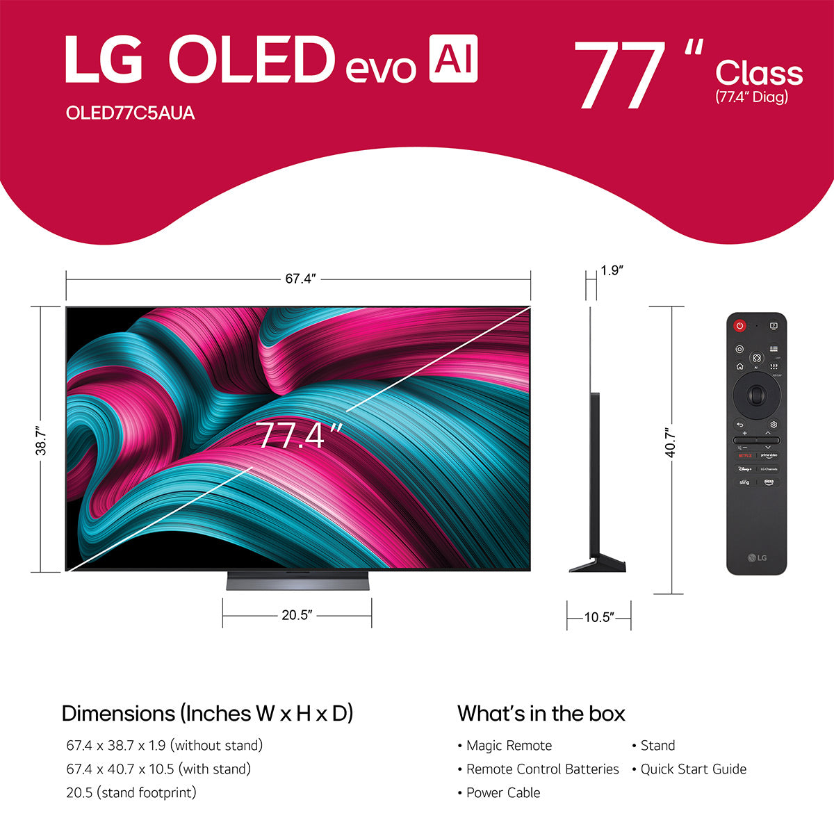 LG OLED77C5PUA 77" 4K UHD OLED evo C5 Smart TV