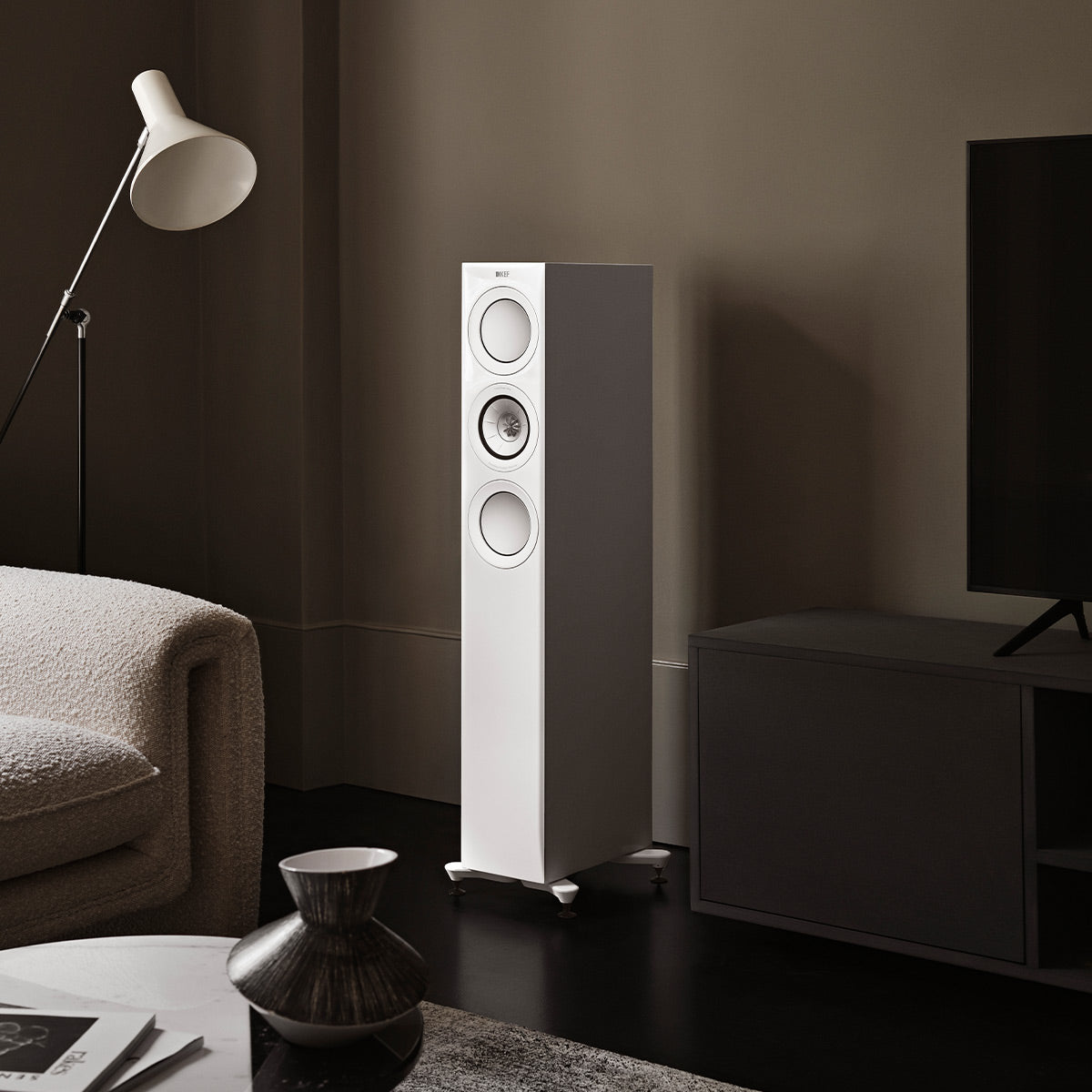 KEF R5 Meta Floorstanding Speaker - Each (Gloss White)