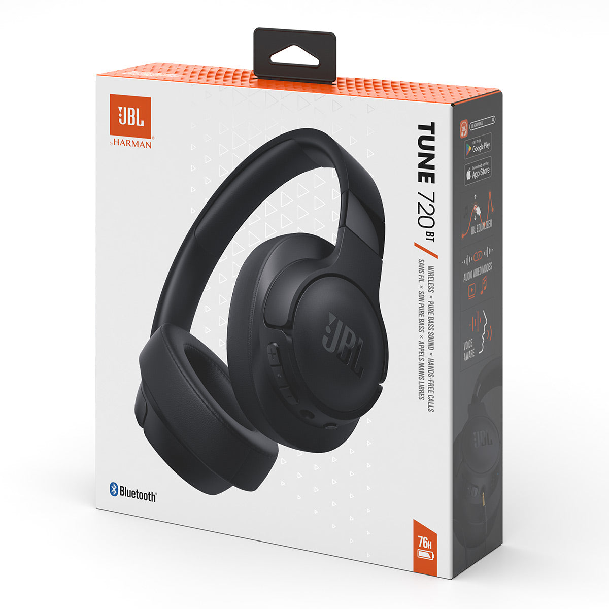 JBL Tune 720BT Wireless Over Ear Bluetooth Headphone Bundle with gSport Case (Black)