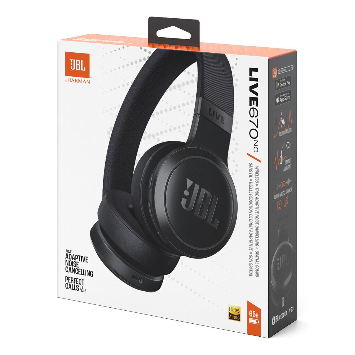 JBL Live 670NC Wireless On-Ear Adaptive Noise Cancelling Headphones (Black)
