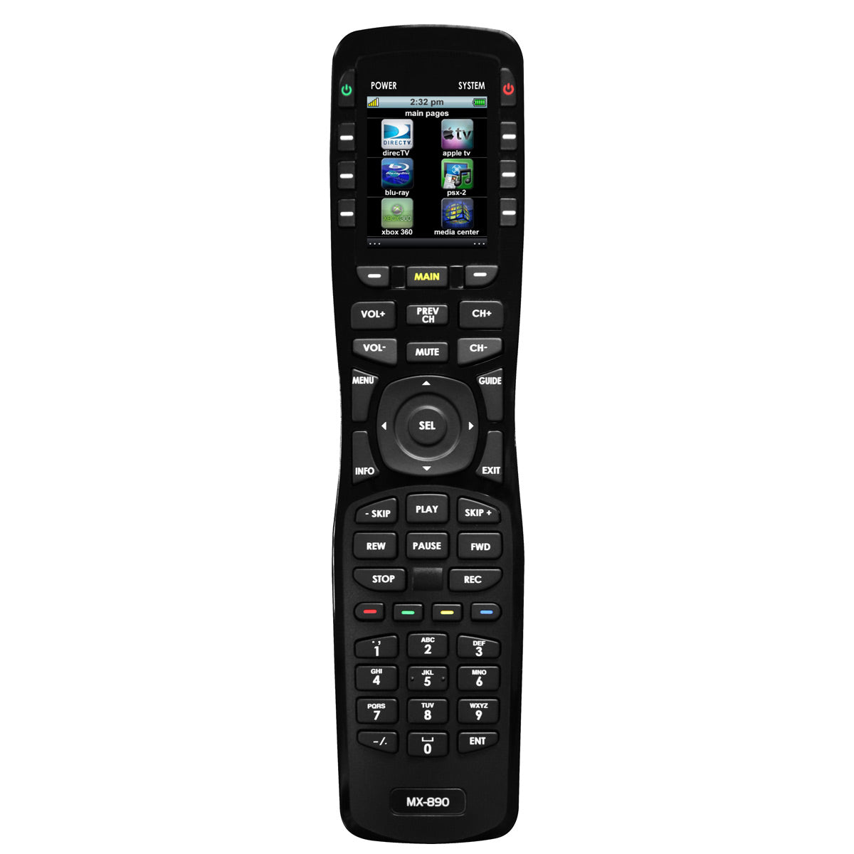 Universal Remote MX-890 IR/RF Hard Button Remote Control with Color LCD