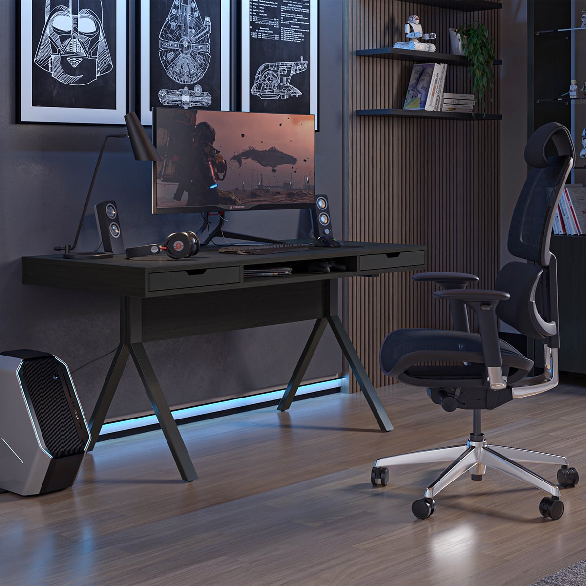 BDI MODICA Desk 6341 (Charcoal Stained Ash)