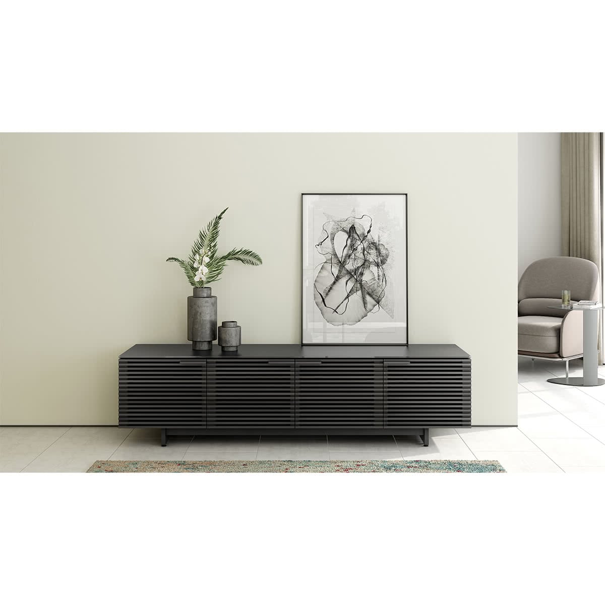 BDI Corridor 8173 Media Console (Charcoal Stained Ash)