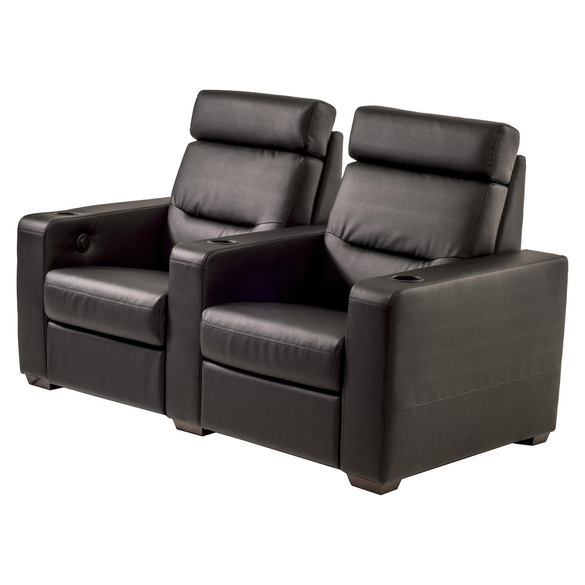 Salamander Designs TC3 AV Basics 2-Seat Straight Motorized Recliner Home Theater Seating (Black Bonded Leather)