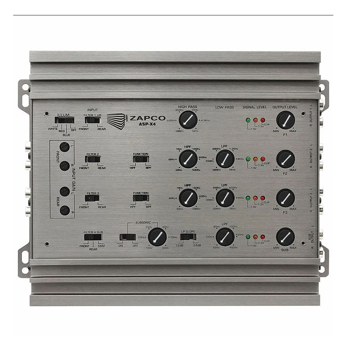 Zapco ASP-X4 2/3/4-Way Electronic Crossover