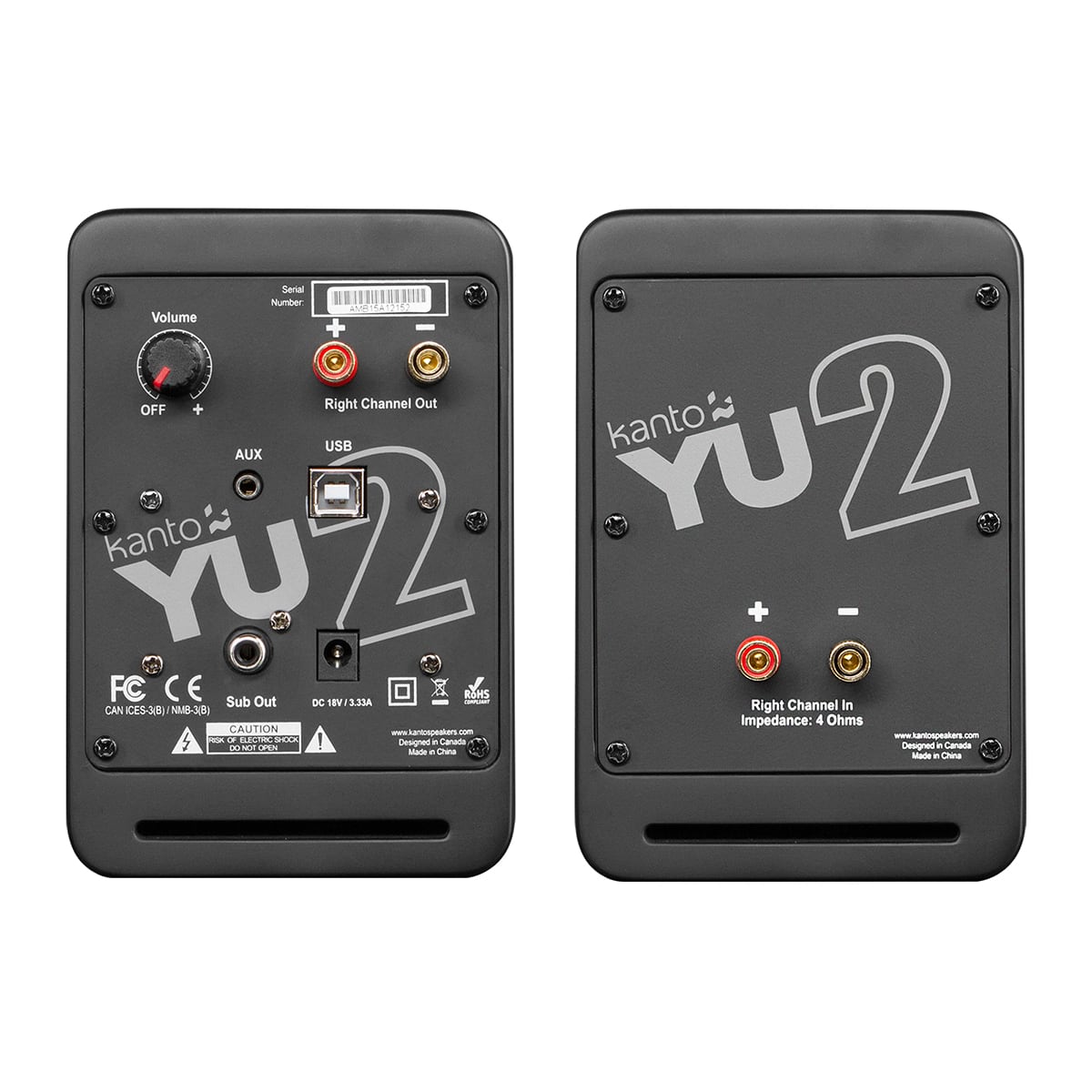Kanto YU2 Powered Desktop Speakers - Pair (Matte Black)