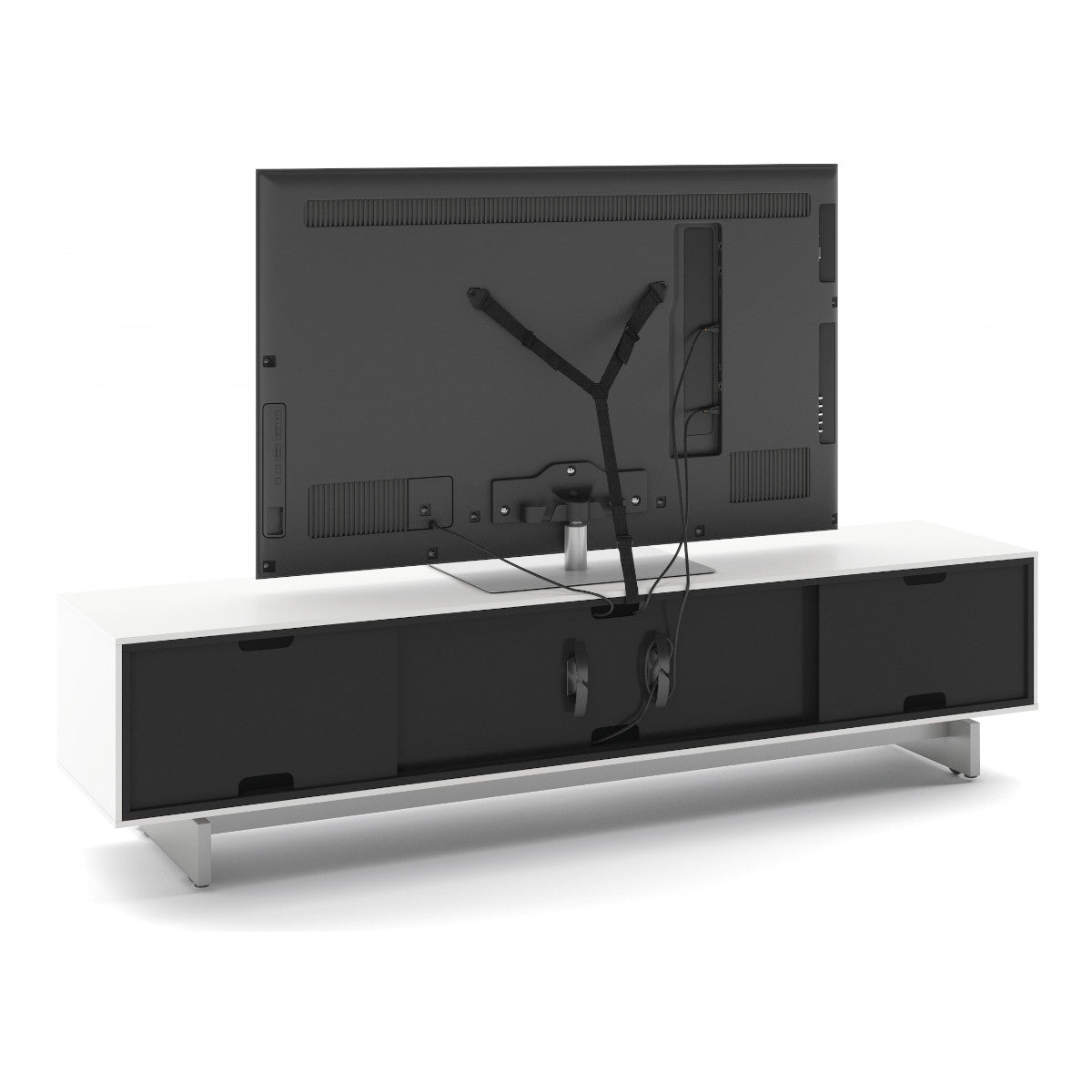 BDI Align 7473 Low 4-Door Cabinet with Media Base (Satin White)