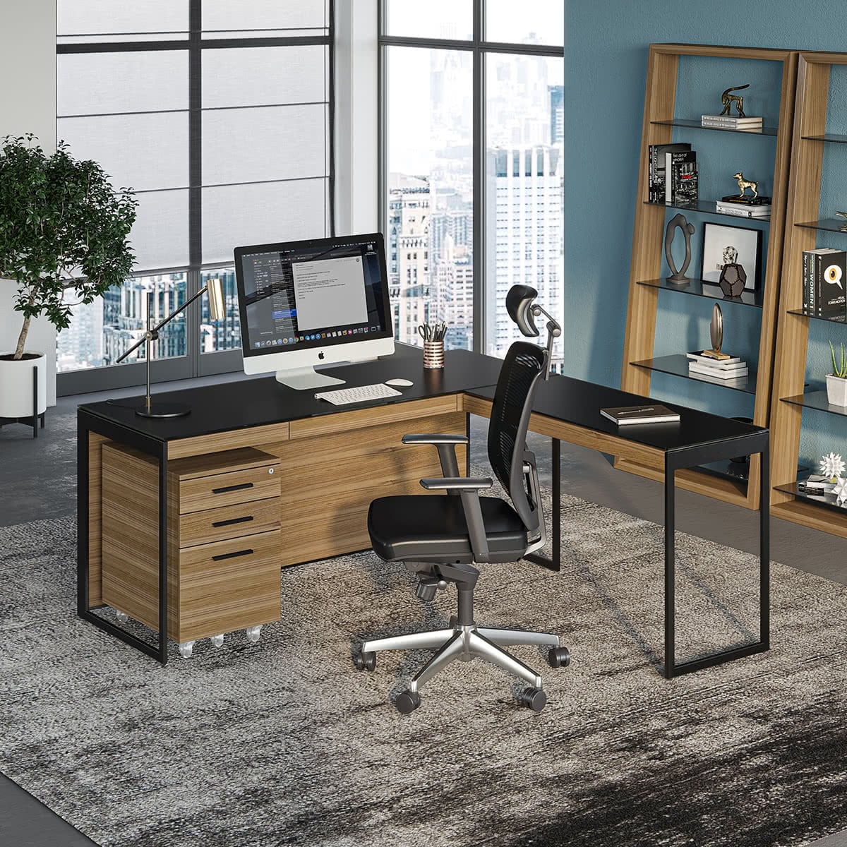 BDI Sequel 20 6102 Console/Laptop Desk (Walnut/Black)