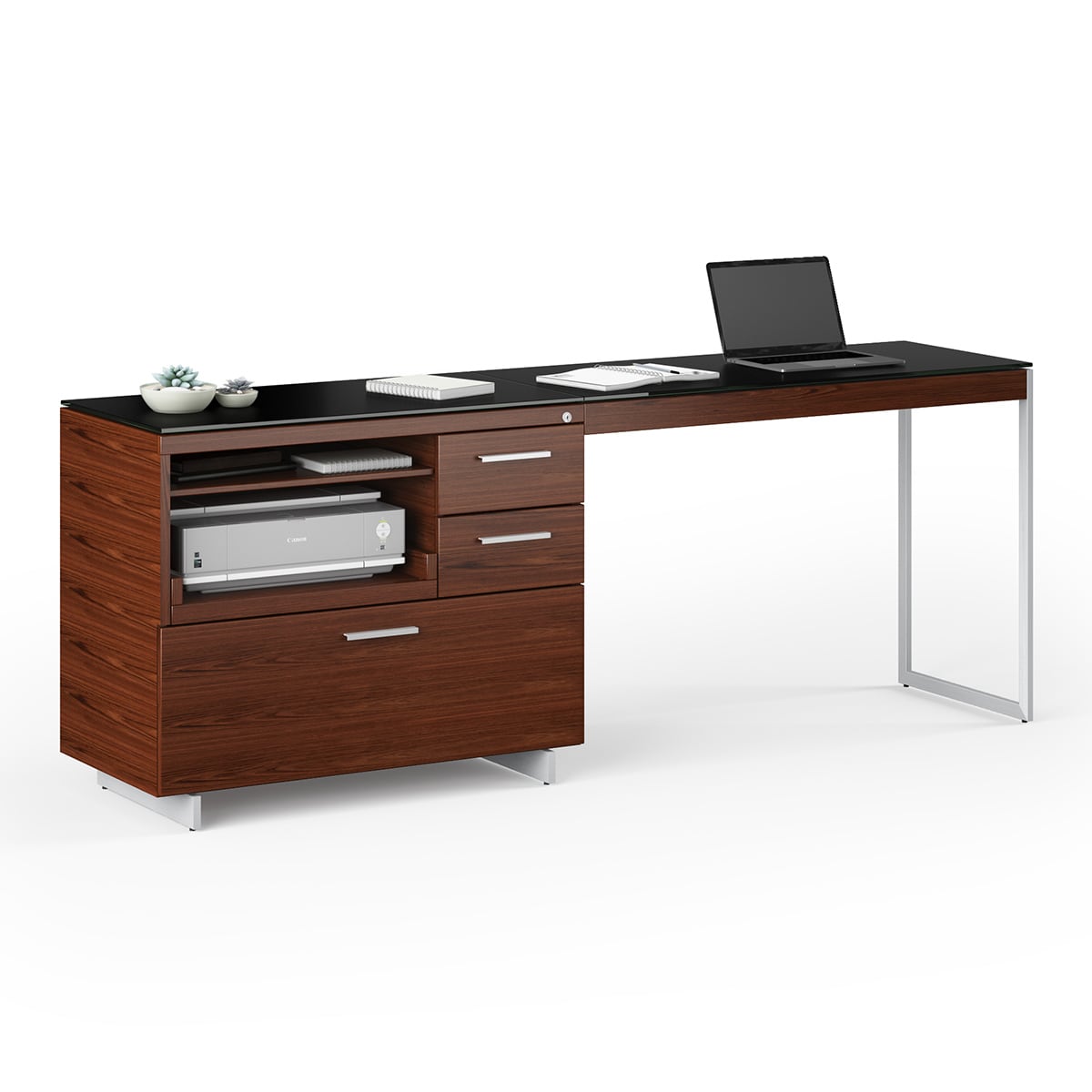 BDI Sequel 20 6112 Return Desk (Chocolate/Nickel)