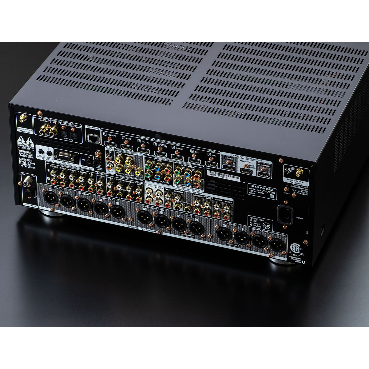 Marantz AV7706 11.2Ch 8K Ultra HD AV Surround Pre-Amplifier with HEOS® Built-in and Voice Control