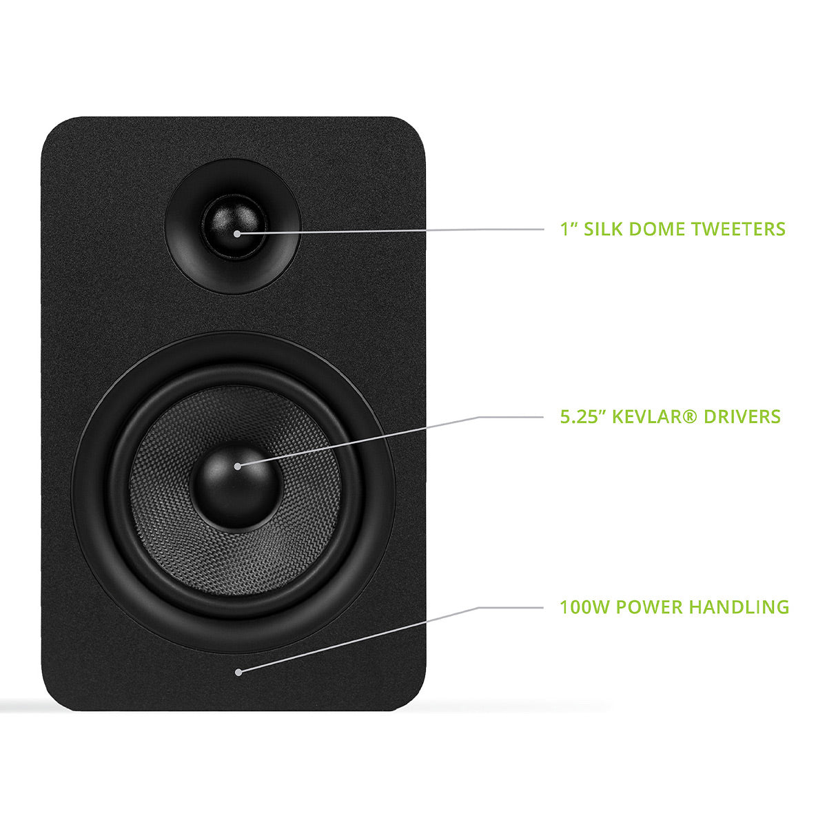 Kanto YUP6 Passive Bookshelf Speakers - Pair (Black)