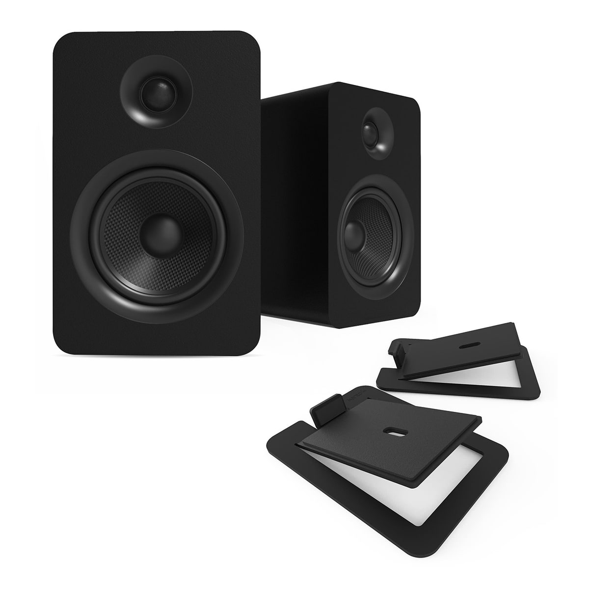 Kanto YUP6 Passive Bookshelf Speakers with S6 Speaker Stands - Pair (Black)