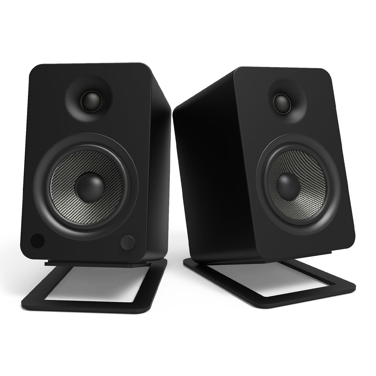 Kanto YUP6 Passive Bookshelf Speakers with S6 Speaker Stands - Pair (Black)