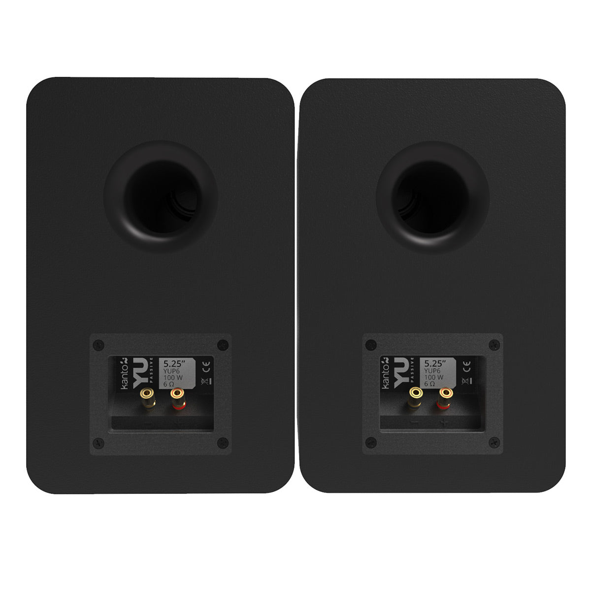 Kanto YUP6 Passive Bookshelf Speakers with S6 Speaker Stands - Pair (Black)