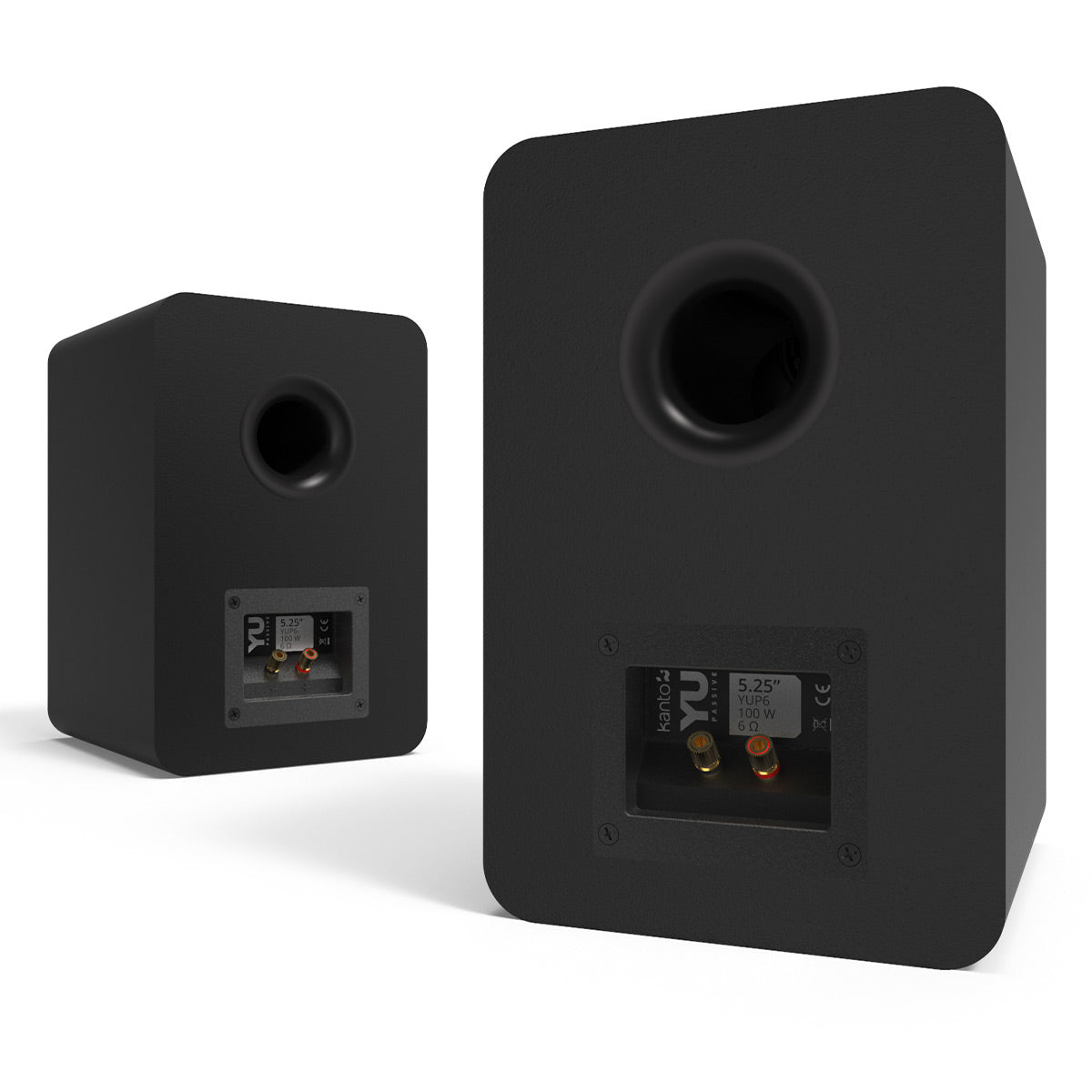 Kanto YUP6 Passive Bookshelf Speakers with S6 Speaker Stands - Pair (Black)