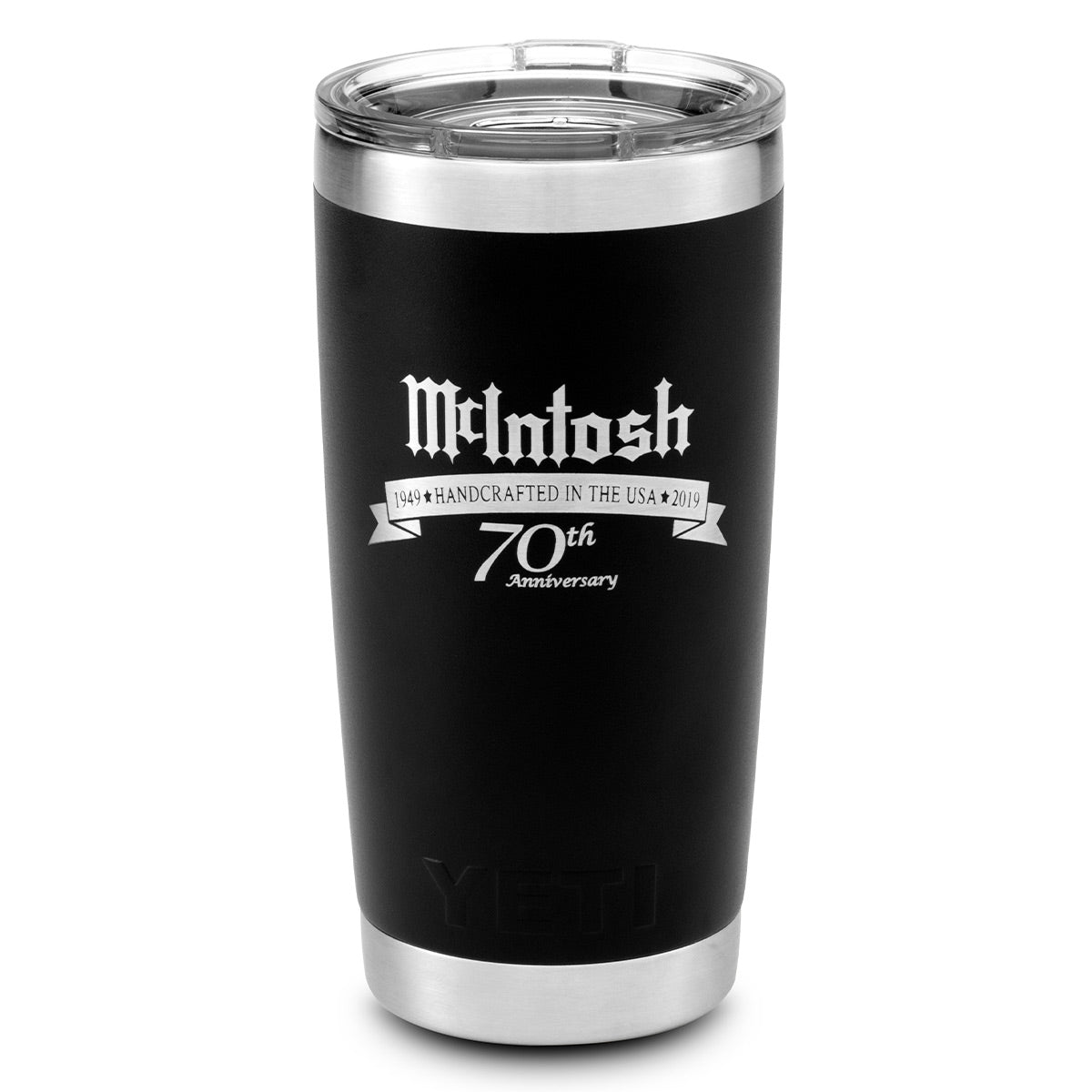 McIntosh 70th Anniversary Yeti Tumbler (Black/Silver)
