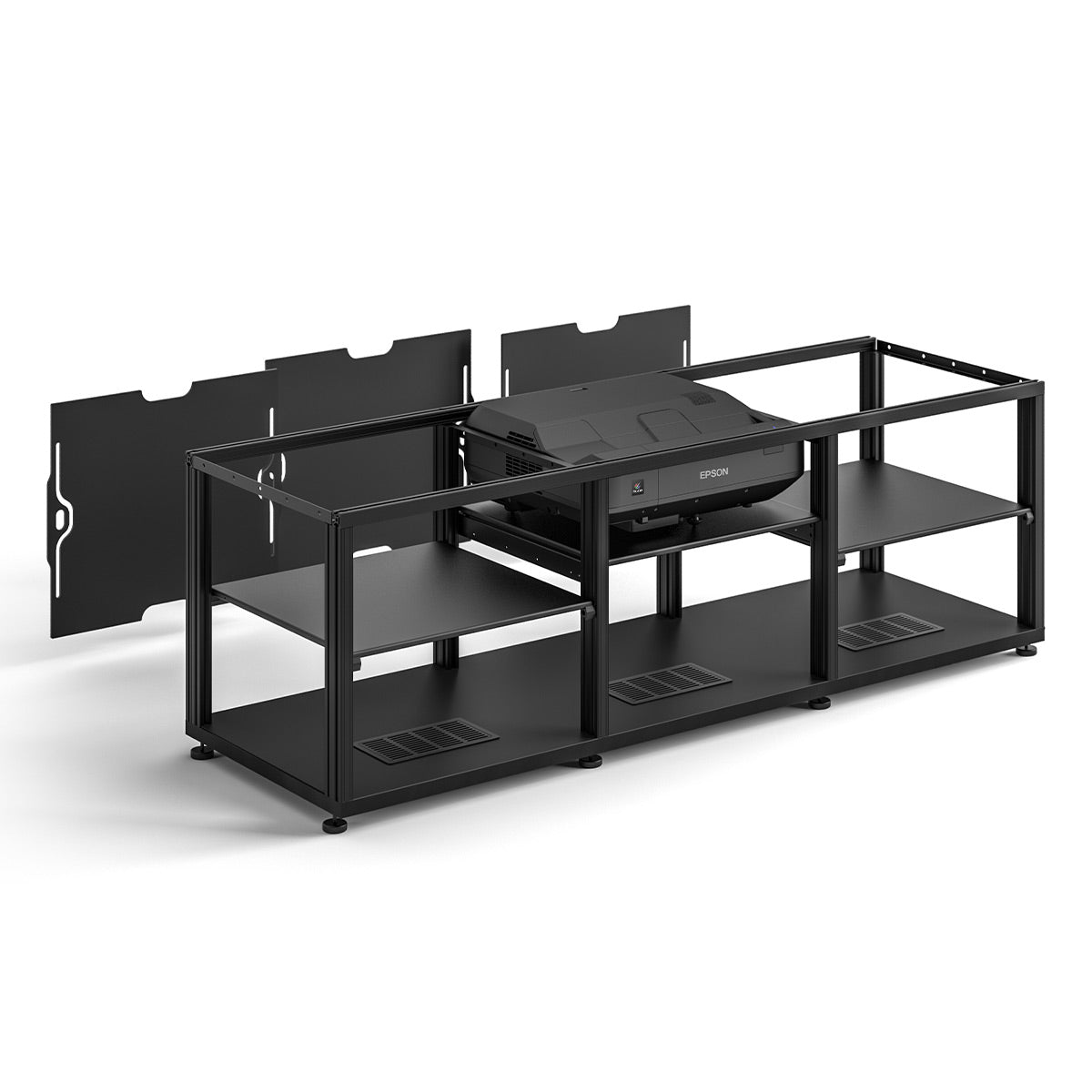 Salamander Designs Chameleon Collection Oslo 236 Projector Integrated Cabinet for Epson LS100 Projector (Black Oak)