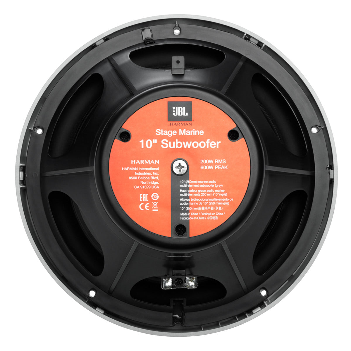 JBL Stage 10 10" Marine Audio Multi-Element 200W Subwoofer - Each (Grey)