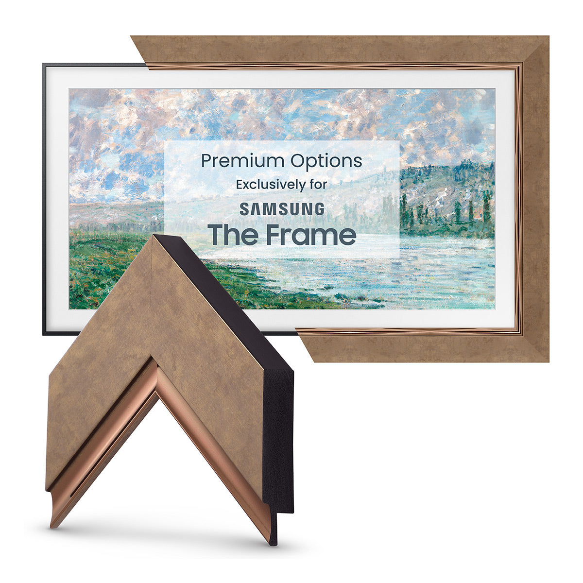 Deco TV Frames Customizable Frame for Samsung The Frame 2021 50" TV (Contemporary Bronze)