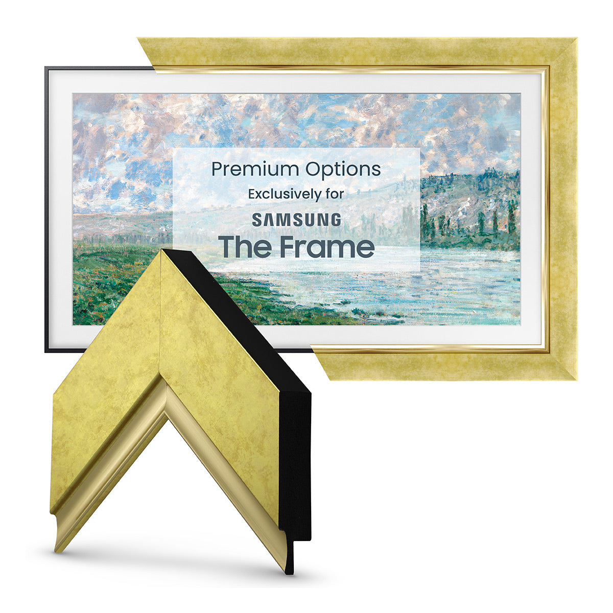 Deco TV Frames 50" Frame for Samsung The Frame TV 2021-2024 (Contemporary Gold)