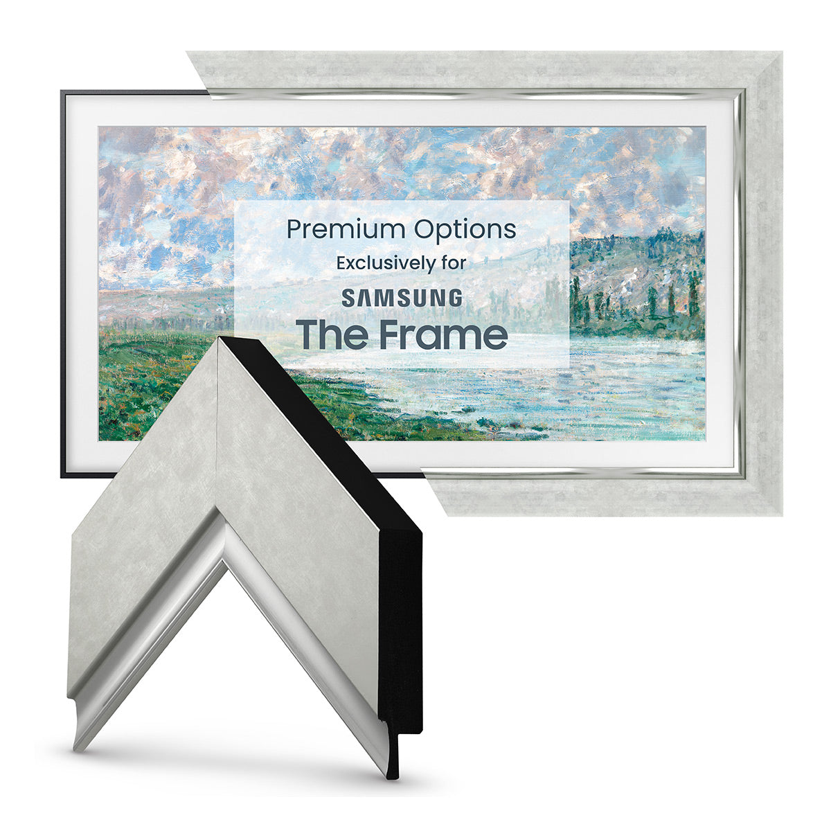 Deco TV Frames 43" Frame for Samsung The Frame TV 2021-2024 (Contemporary Silver)