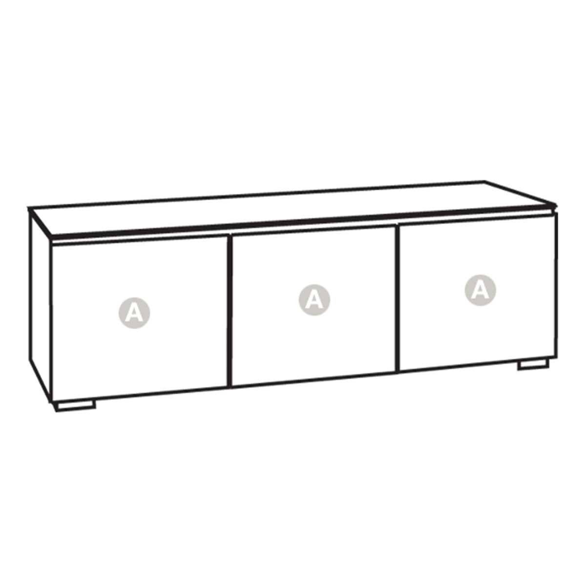 Salamander Designs Chameleon Collection Barcelona 237 Triple AV Cabinet (Natural Walnut with Gloss White Doors)