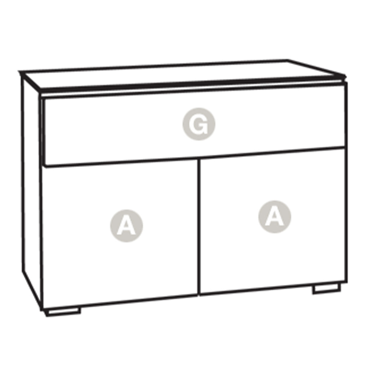 Salamander Designs Chameleon Collection Barcelona 329 Twin AV Cabinet (Natural Walnut with Black Glass Doors)