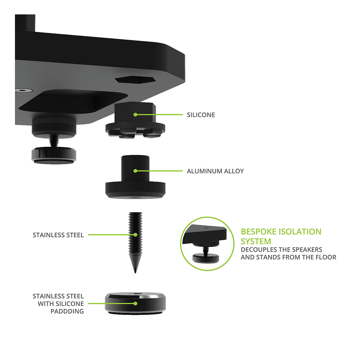 Kanto SX22 22" Tall Fillable Speaker Stands with Isolation Feet - Pair (Black)