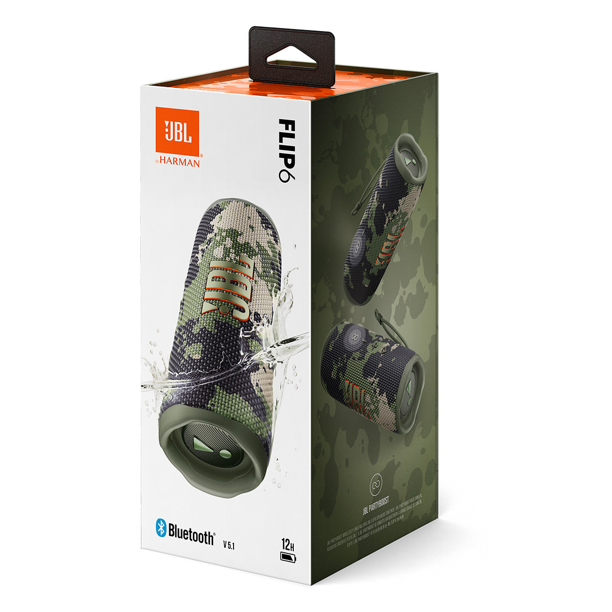 JBL Flip 6 Portable Waterproof Bluetooth Speaker (Camo)