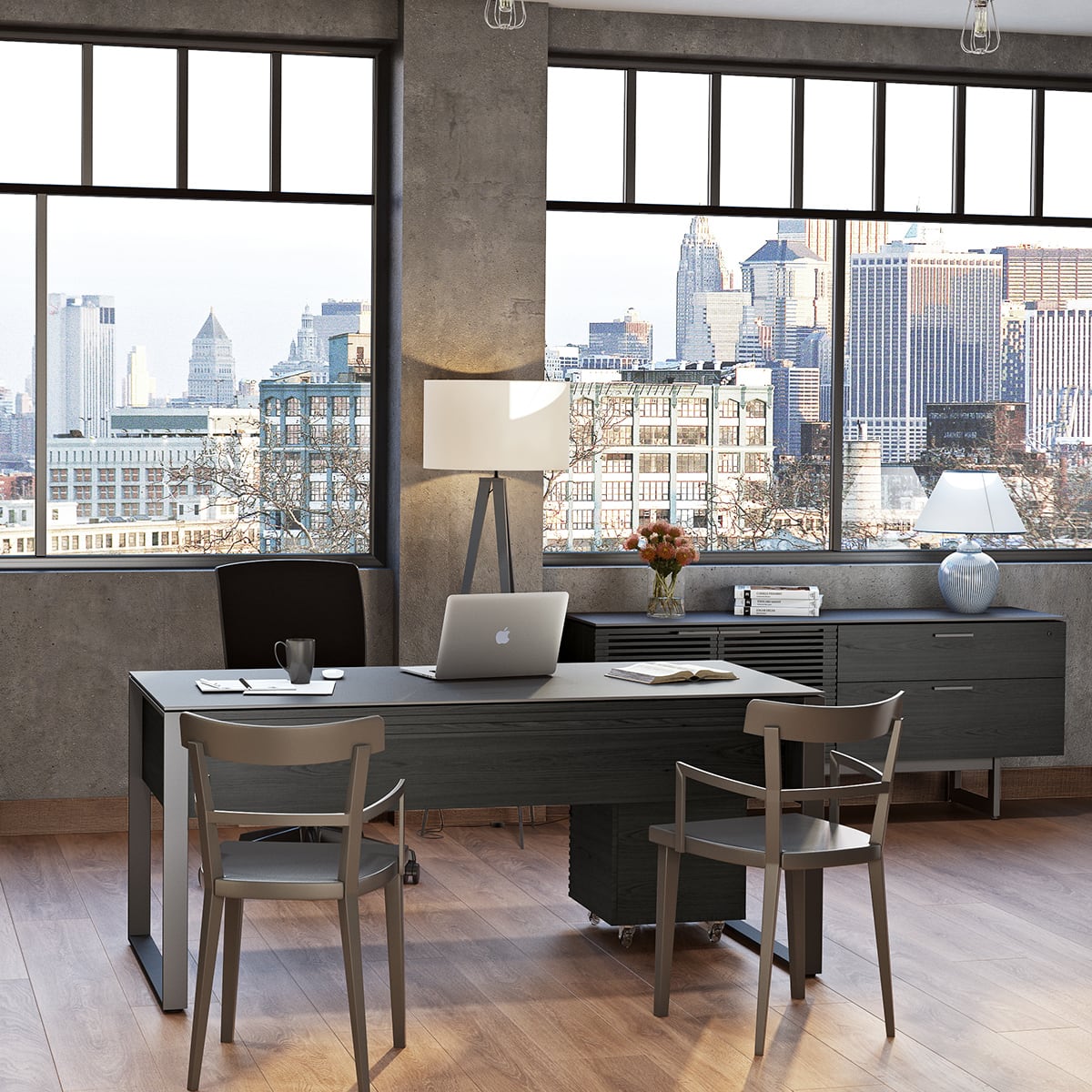 BDI Corridor 6521 Desk (Charcoal Stained Ash)