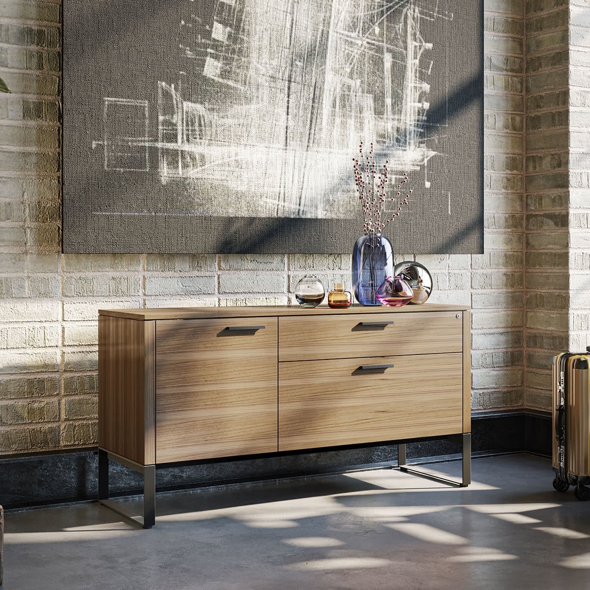 BDI Linea 6220 Multifunction Cabinet (Natural Walnut)