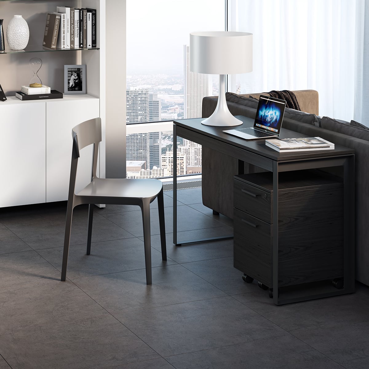 BDI Linea 6222 Console Desk (Charcoal Stained Ash)