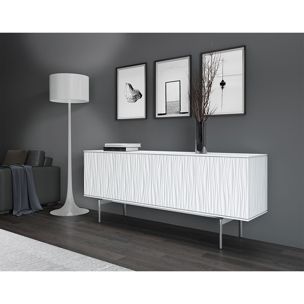 BDI Tanami 7109 4-Door Storage Credenza (Satin White)