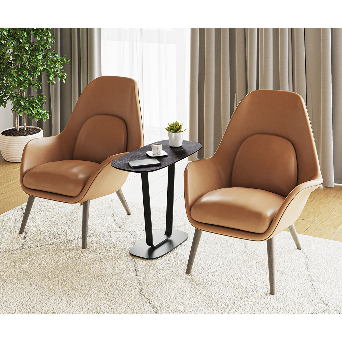 BDI Cloud 9 1186 Porcelain Top End Table (Nimbus Black)