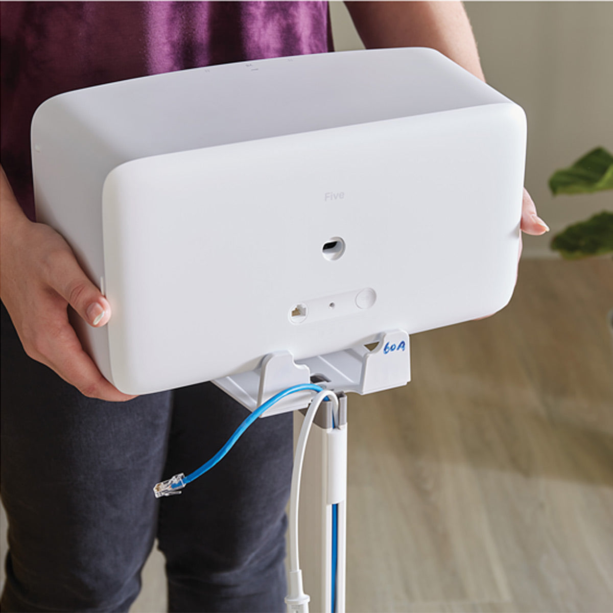 Sonos Five Wireless Speaker for Streaming Music with Sanus Wireless Speaker Stand - Each (White)