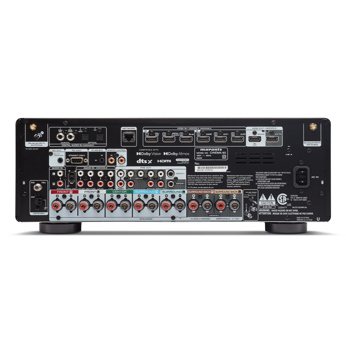Marantz Cinema 60 7.2 Channel 8K Home Theater Receiver with Dolby Atmos, DTS:X, and HEOS Built-In