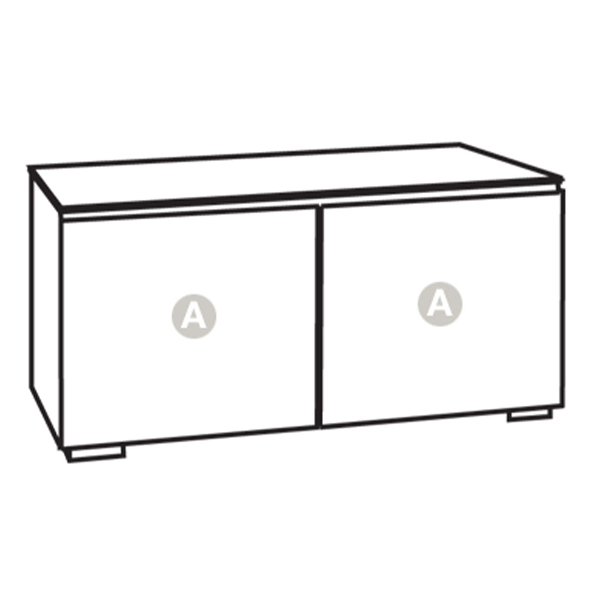 Salamander Designs Chameleon Collection Seattle 221 Twin AV Cabinet (Gray Oak with Black Glass)
