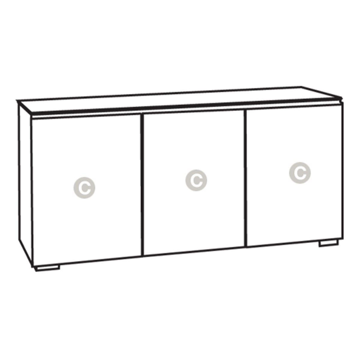 Salamander Designs Chameleon Collection Milan 337 Triple AV Cabinet (Geometric White with Black Glass Top)