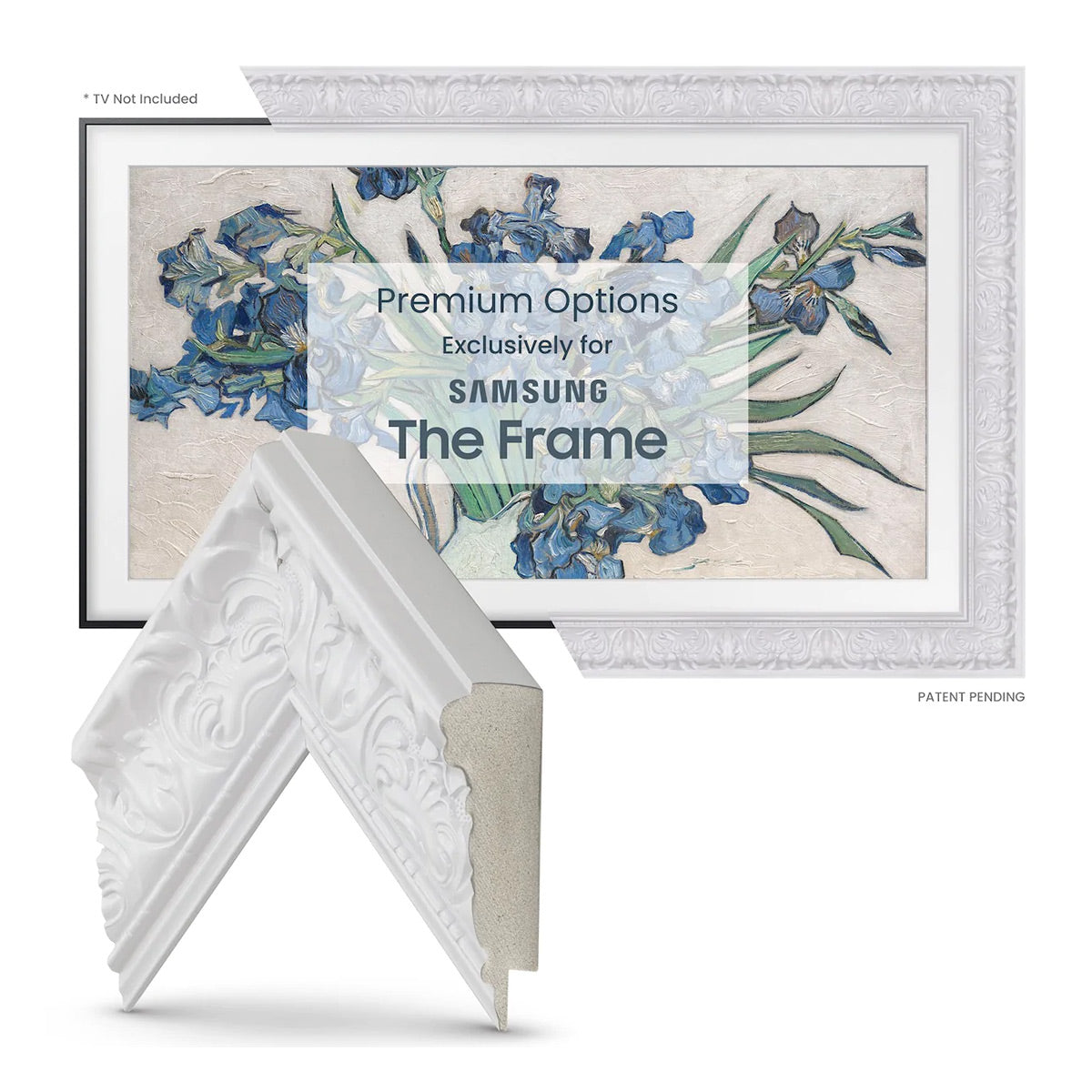 Deco TV Frames 43" Frame For Samsung The Frame TV 2021-2025 (Tuscan Gloss White)