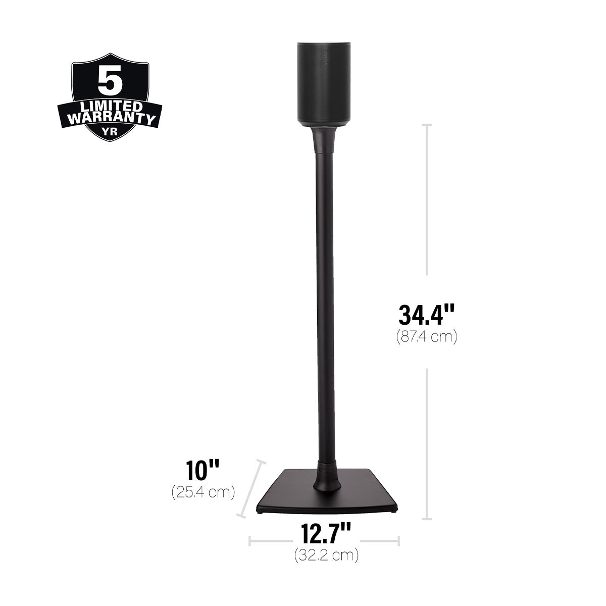 Sanus Fixed-Height Speaker Stand for Sonos Era 100 - Each (Black)