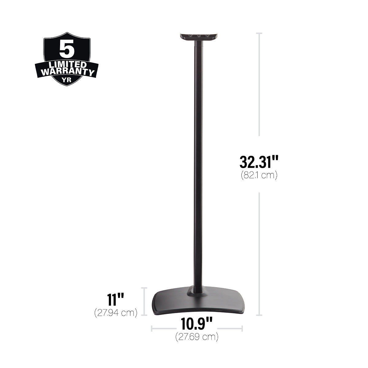 Sanus Fixed-Height Speaker Stands for Sonos Era 300 - Pair (Black)