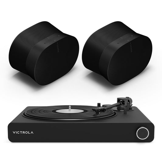 Victrola Stream Onyx Works with Sonos Wireless Turntable with Pair of Sonos Era 300 Wireless Smart Speaker (Black)