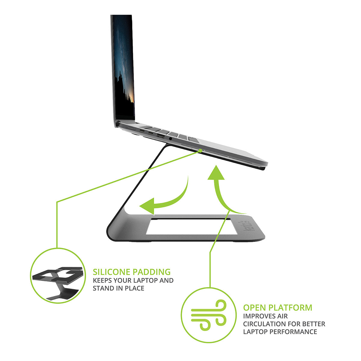 Kanto LE1 Ergonomic Universal Laptop Riser Stand for 11" - 16" Laptops