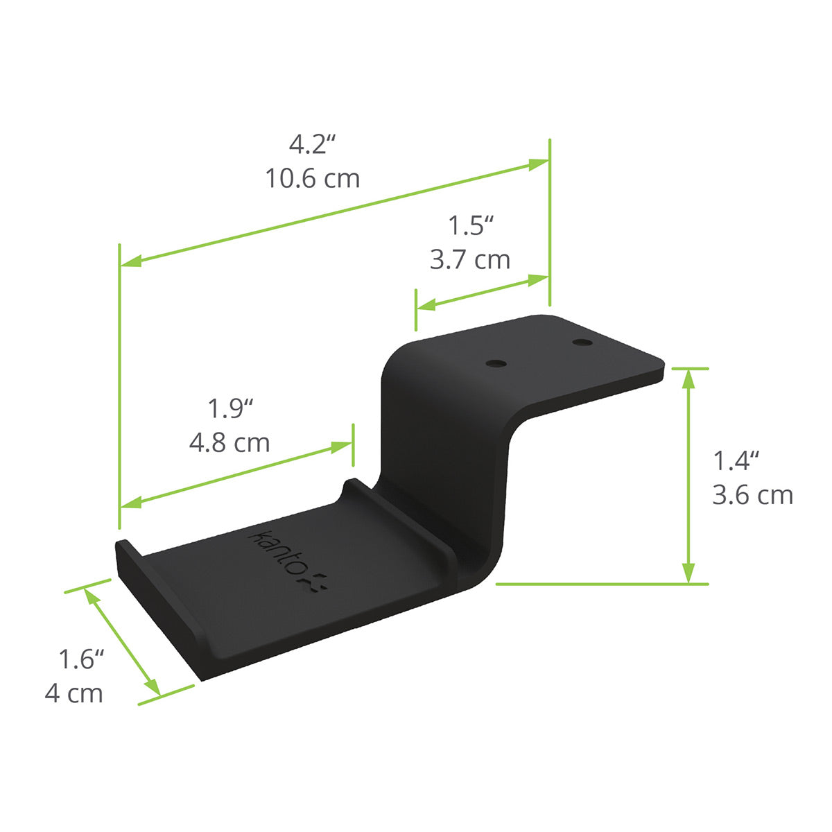 Kanto HH Steel Under Desk Headphone Hook (Black)